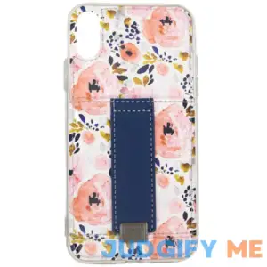 Walli Cases Pink Peony Cute Phone Case With Card Holder Finger Loop
