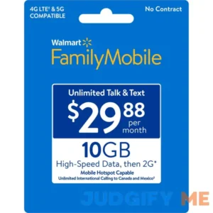 Walmart Family Mobile $29.88 Unlimited Talk & Text Monthly Prepaid Plan (10gb at High Speed