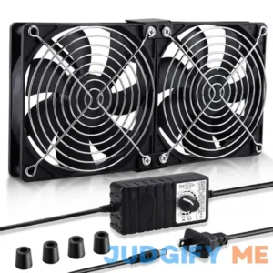 Wathai Big Airflow 2 x 120mm 240mm Computer Fan with AC Plug Cabinet Fan 110V 240V AC Power Supply