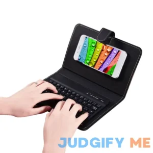 Watris Veiyi Wireless Keyboard with Leather Case for 4.5in-6.8in Bluetooth Phone