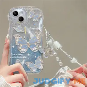 Wave Glitter Butterfly And Bracelet Phone Case For IPhone 14 13 12 11 Plus Pro Max