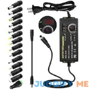 Wefomey 72W Power Supply Adjustable DC 3V 24V Variable Universal Switching AcDc Adapter 100V-240V AC to DC Converter with LED Voltage Display and 14 Tips
