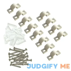 Wire Shelf Loop Clips 12Pcs Shelf Clips with Screws Expansion Tubes for Wire Shelving –