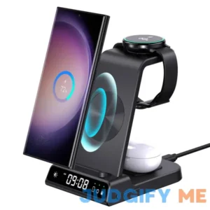 Wireless Charger for Samsung Galaxy S24 Ultra Charging Station with Clock for Samsung Galaxy S23 Ultra/S22/S21/Z Flip5/Note 20
