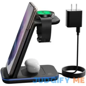 Wireless Charging Station for Samsung/Android Fast Wireless Watch Charger Stand/Station Compatible for Samsung Galaxy S24/S23+/S22/Z Flip 6/5 Fold