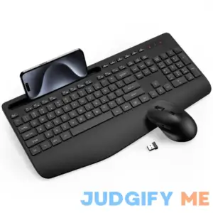 Wireless Keyboard and Mouse Combo - Full-Sized Ergonomic Keyboard with Wrist Rest