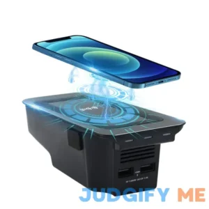 Wireless Phone Charging Plate Vehicle Inner Central Box Charger Accessory with 2 USB Ports