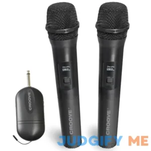 Wireless UHF Microphones 2 Pack Karaoke Wireless Dual Handheld Dynamic Mic System Set Microphone with Receiver 80ft Range