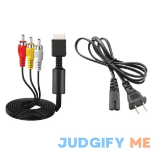 WirelessFinest AC Power Supply + Audio Video RCA AV Cable Adapter Cord To External TV Screen Monitor For Sony Playstation 1 2 3 PS1 PS2 PS3 PSX