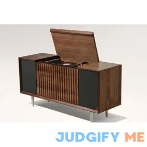 Wrensilva | The Standard | The New Modern HiFi Record Console w/Sonos Integration & Built-in Turntable | Natural Walnut / Charcoal Grille
