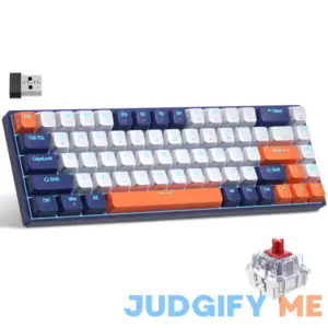 XISOGUU 61% Wireless Mechanical Keyboard Modes BT5.0/2.4G/Wired Backlit Ultra-Compact 68Keys Gaming Keyboard with Stand-Alone Arrow/Control Keys