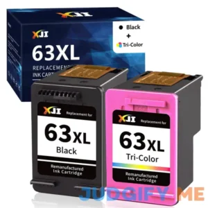XJI Remanufactured Ink Cartridges Replacement for HP Ink 63 XL 63XL (Black
