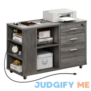 YITAHOME File Cabinet with Charging Station Mobile Lateral Filing Cabinet with Lock for Home Office