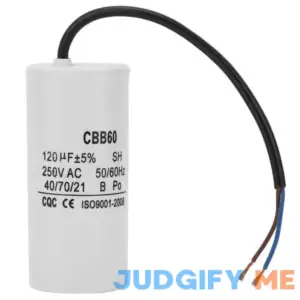 YWBL-WH CBB60 Run Capacitor Wire 250VAC 120uF 50/60Hz Capacitor for Motor Air Compressor