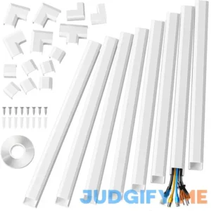 Yecaye 125in Cord Cover Large Cord Hider on Wall Cable Management Cable Raceway Kit for Mount TVs