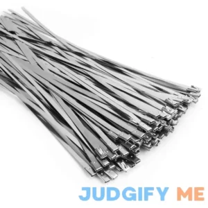 ZOOSUNX Metal Zip Ties 304 Stainless Steel Heavy Duty Self-locking Cable Ties