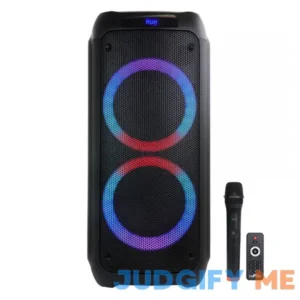 beFree Sound Dual 8 Inch Bluetooth Wireless Portable Party Speaker with Reactive Lights