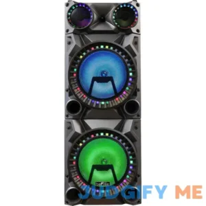 beFree Sound Rechargeable Bluetooth 12inch Double Subwoofer Portable Party Speaker with Dual Layer