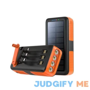 boogostore Solar Charger Power Bank 63200mAh Portable Charger with Dual Outputs & Dual Inputs 4 LEDs Flashlight
