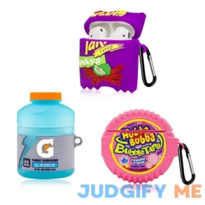 cute Case for Airpod 2/1 3D Cartoon Kawaii Bubble Gum&Sport Water&Purple Potato Airpods Cover Food Design Girl Boys Fashion Fun Protective