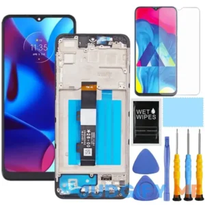 for Motorola G Pure Screen Replacement with Frame for Moto G Pure XT2163 XT2163DL XT2163-4 LCD Display Digitizer Touch Screen Assembly 6.5 inch Black