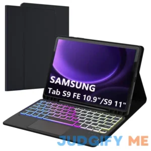 for Samsung Galaxy Tab S9 FE 10.9"/S9 11" Keyboard Case: 3 Zone 7 Colors Backlit Trackpad Keyboard for Galaxy Tab S9 FE 2023 - Detachable Smart