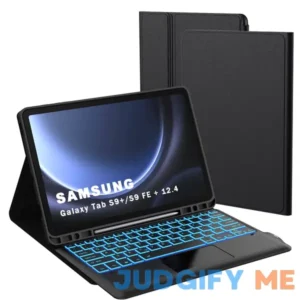 for Samsung Galaxy Tab S9 FE+ / S9+ 12.4 inch Keyboard Case: 7 Color Backlit Detachable Smart Tablet Keyboard Cover with Touchpad - Tab S9 FE Plus /