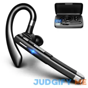 hsility Bluetooth headset for cell phones 500hrs standby time with led charging case 270 degrees rotatable mic hands free blu