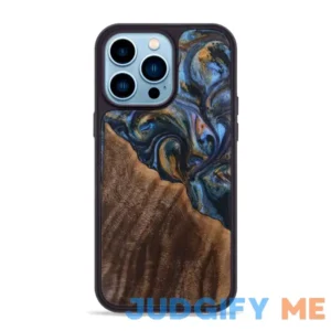 iPhone 14 Pro Max Wood Phone Case for Apple Carved Unique Wood & Resin