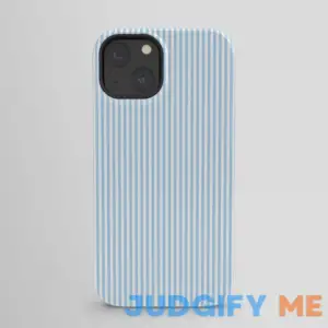 iPhone 15 | Chambray Blue Seersucker Stripe - Tough Case - Society6