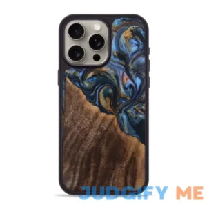 iPhone 15 Pro Max Wood Phone Case for Apple Carved Unique Wood & Resin