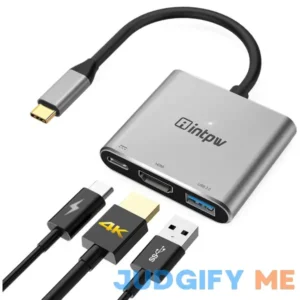 intpw USB C to HDMI Adapter USB-C Digital AV Multiport Adapter Type C to HDMI Adapter with HDMI 4K 30Hz USB 3.0 5Gbps PD 60W Charging HDMI Adapter Co