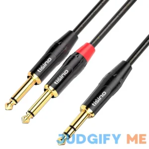 tisino 6.35mm TRS Stereo Jack to Dual 6.35mm TS Mono Plug Y-Splitter Insert Cable Lead Stereo Jack Cables