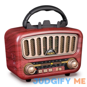 【2024 Newest】 PRUNUS J-180 Vintage Retro Radio Bluetooth Speaker with Stereo Sound
